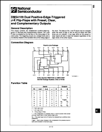 Click here to download DM54109W/883 Datasheet