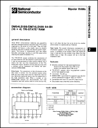Click here to download DM74LS189N/A+ Datasheet