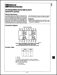 Click here to download DM54LS279E/883 Datasheet