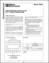 Click here to download DM54LS289W/883 Datasheet