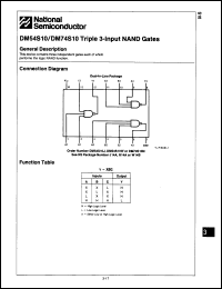 Click here to download DM54S10J/883 Datasheet