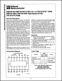 Click here to download DM74S189AJ/A+ Datasheet