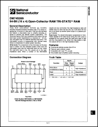 Click here to download DM74S289V Datasheet