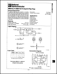 Click here to download MM54C74W/883B Datasheet