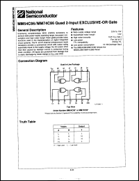 Click here to download MM54C86D/883C Datasheet