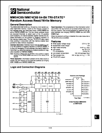 Click here to download MM54C89W/883 Datasheet