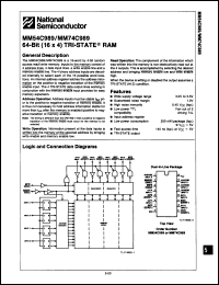 Click here to download MM74C989N/A+ Datasheet