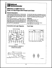 Click here to download MM54HC112W-MIL Datasheet