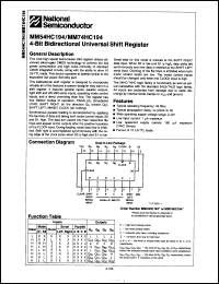 Click here to download MM54HC194W Datasheet