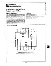 Click here to download MM54HC4075J-MIL Datasheet