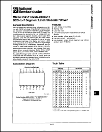 Click here to download MM54HC4511W Datasheet