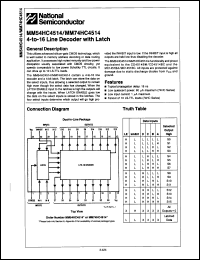 Click here to download MM54HC4514J Datasheet