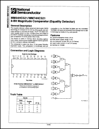 Click here to download MM74HC521N/A+ Datasheet
