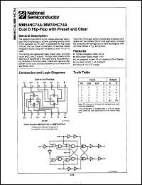 Click here to download MM54HC74AW/883 Datasheet
