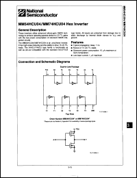 Click here to download MM54HCU04W/883 Datasheet