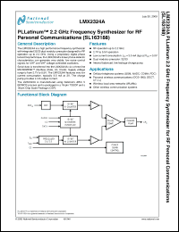 Click here to download LMX2324A Datasheet