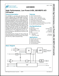 Click here to download ADC08500CIYB Datasheet