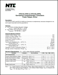 Click here to download NTE102 Datasheet