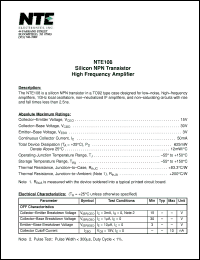 Click here to download NTE108 Datasheet