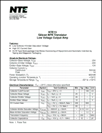 Click here to download NTE13 Datasheet
