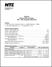 Click here to download NTE161 Datasheet