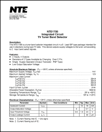 Click here to download NTE1708 Datasheet