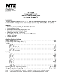 Click here to download NTE1804 Datasheet