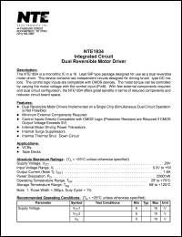 Click here to download NTE1834 Datasheet
