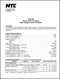 Click here to download NTE198 Datasheet