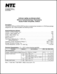 Click here to download NTE242 Datasheet