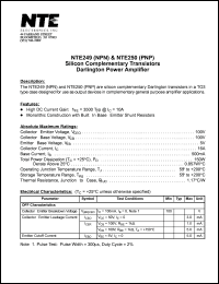 Click here to download NTE249 Datasheet