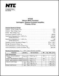 Click here to download NTE46 Datasheet