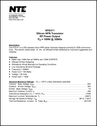 Click here to download NTE471 Datasheet