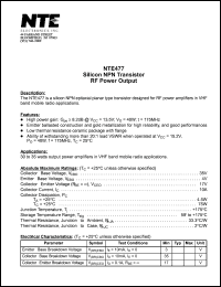 Click here to download NTE477 Datasheet