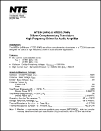 Click here to download NTE54 Datasheet