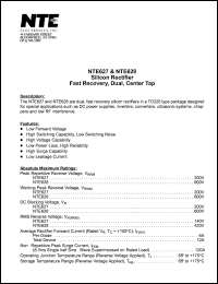 Click here to download NTE627 Datasheet