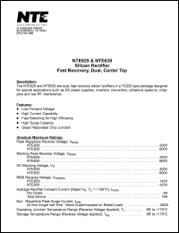 Click here to download NTE630 Datasheet