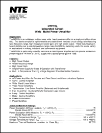 Click here to download NTE784 Datasheet