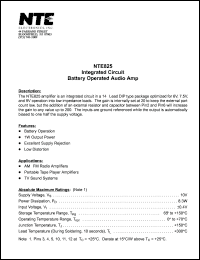 Click here to download NTE825 Datasheet