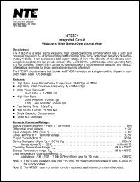 Click here to download NTE871 Datasheet