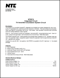 Click here to download NTE874 Datasheet