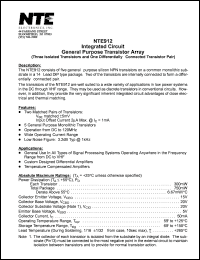 Click here to download NTE912 Datasheet