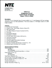 Click here to download NTE7114 Datasheet