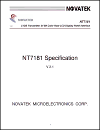Click here to download NT7181F Datasheet