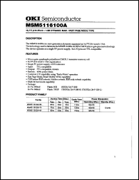 Click here to download MSM5116100A-80JS Datasheet