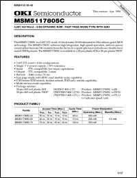 Click here to download MSM5117805C-60TS-L Datasheet