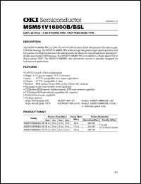 Click here to download MSM51V16800BSL-60JS Datasheet