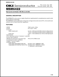 Click here to download MSM6422-xxGS-K Datasheet