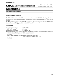 Click here to download MSM6648AV-Z-01 Datasheet