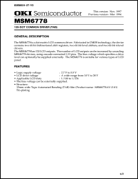 Click here to download MSM6778AV-Z-01 Datasheet